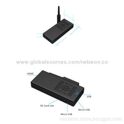Full HD 1,080-pixel Mini Google's Android PC with 5V DC/1A Output, DDR3 2GB RAM